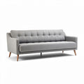 Mid-century modern sofa in gray fabric with wooden legs 200 x 85 x 75cm