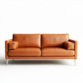 Leather sofa 180 x 80 x 75cm for living room modern design brown color