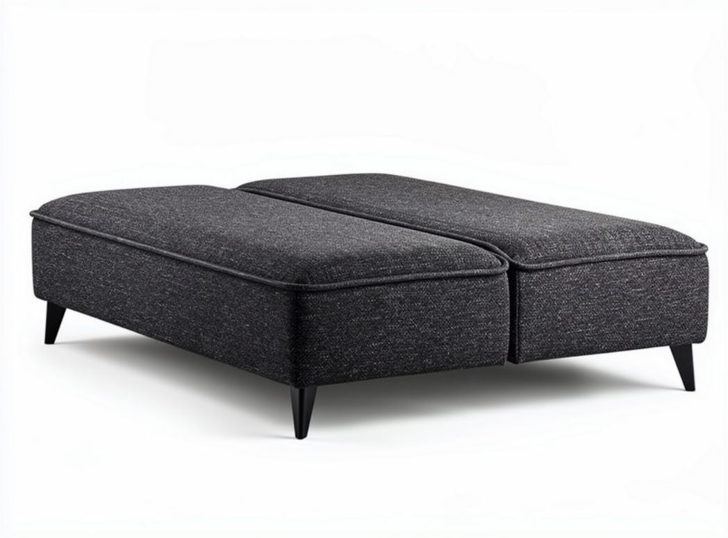 Fabric ottoman in gray for living room use 120 x 80 x 40cm