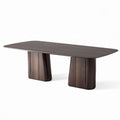 Wooden dining table with smooth surface and tapered legs 200 x 100 x 75cm