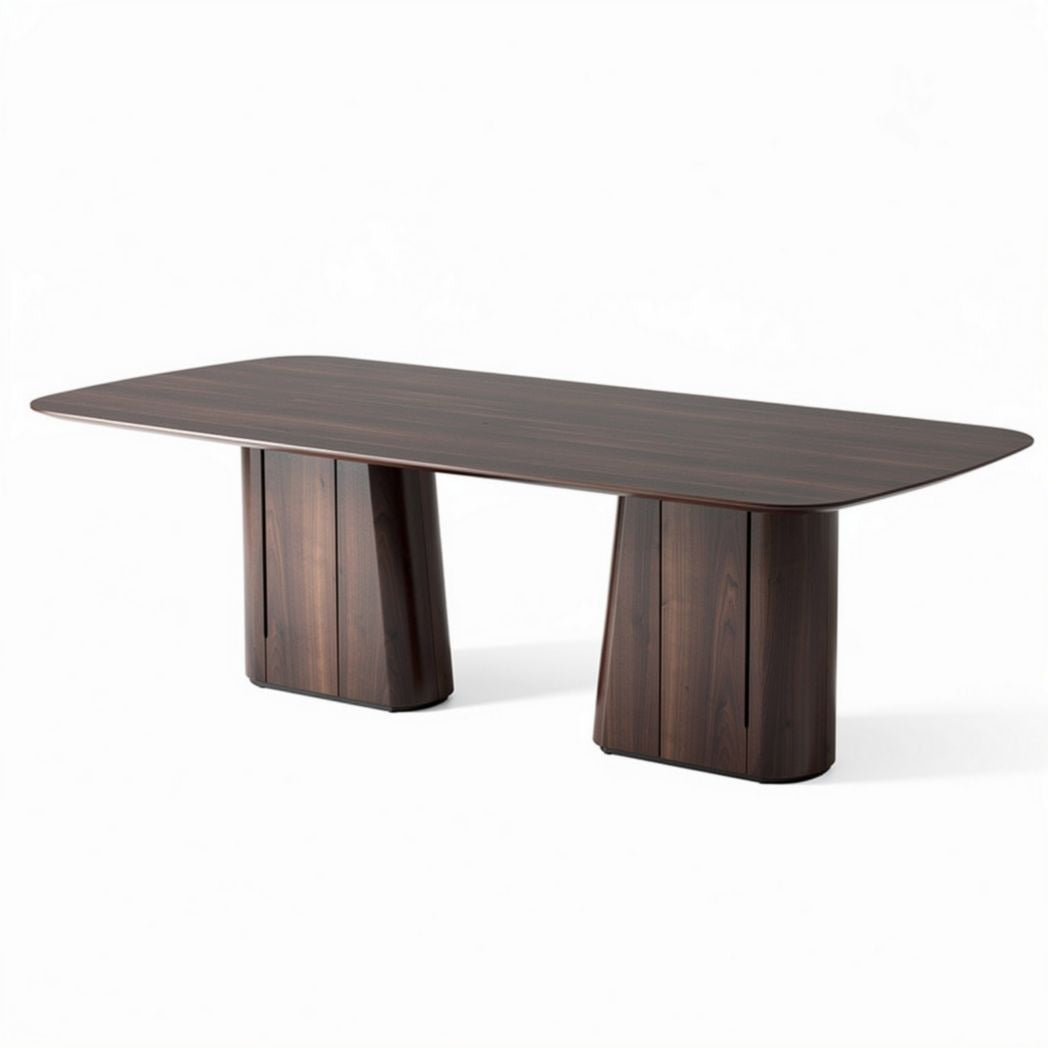 Wooden dining table with smooth surface and tapered legs 200 x 100 x 75cm