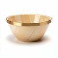 Stone bowl with gold rim for serving snacks and fruits 20 x 20 x 10cm