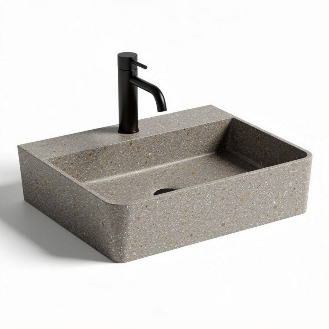 Concrete bathroom sink with minimalist design for modern spaces 50 x 40 x 15cm